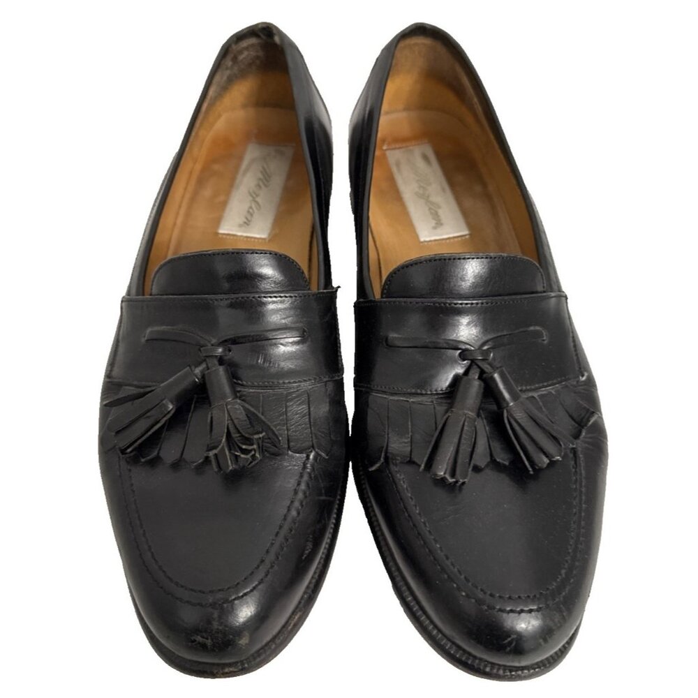 Mezlan Mens Shoes 8.5 M‎ Black Leather Kiltie Tassel Santander Loafers Spain